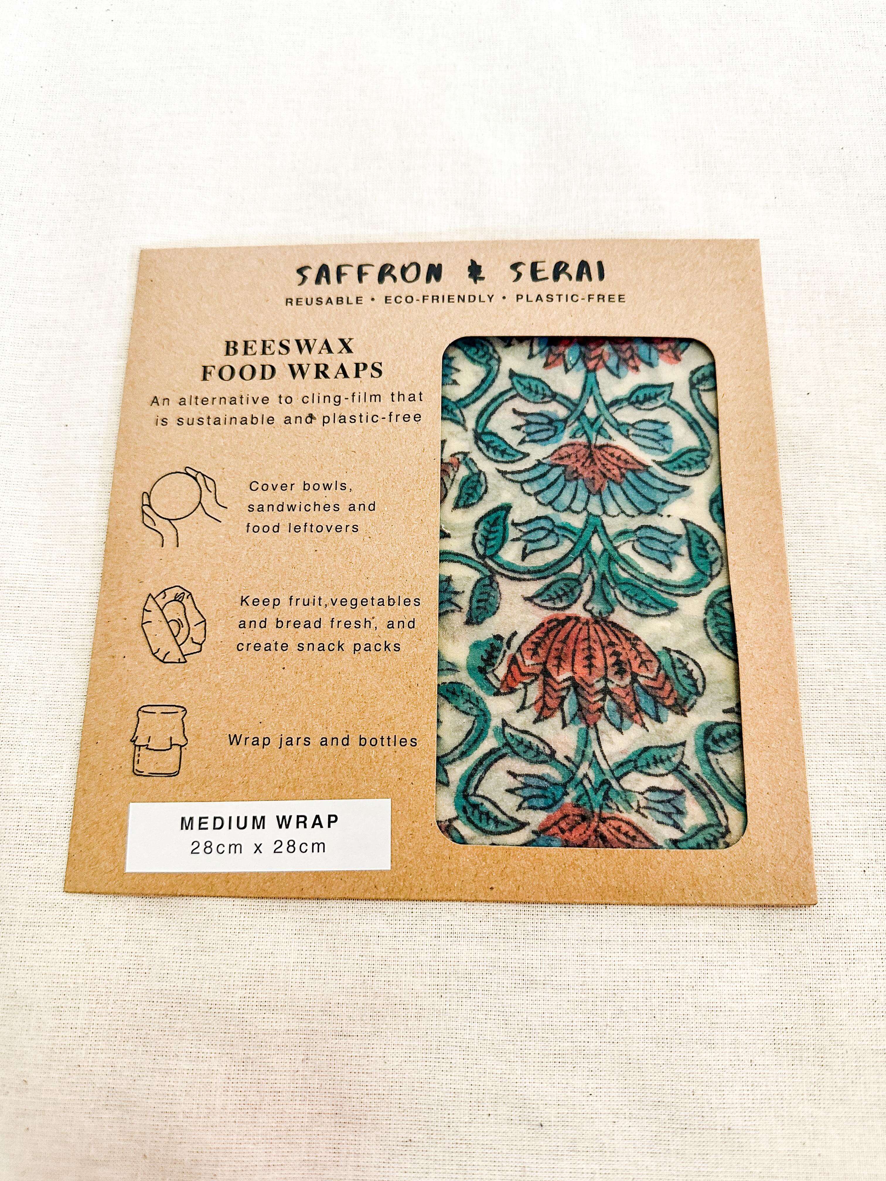 Beeswax Wrap - Blue Florals