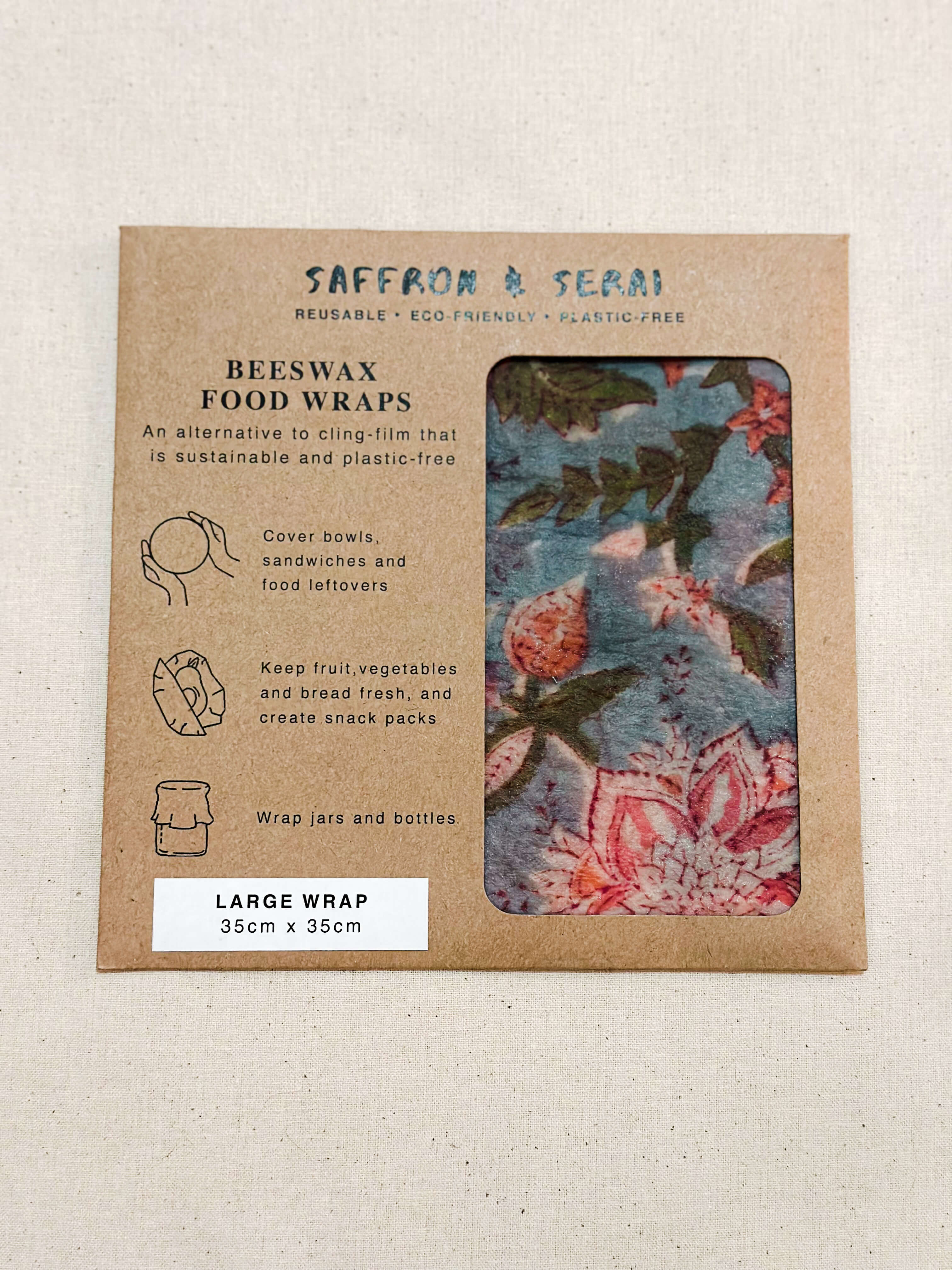 Beeswax Wrap - Blue Floral